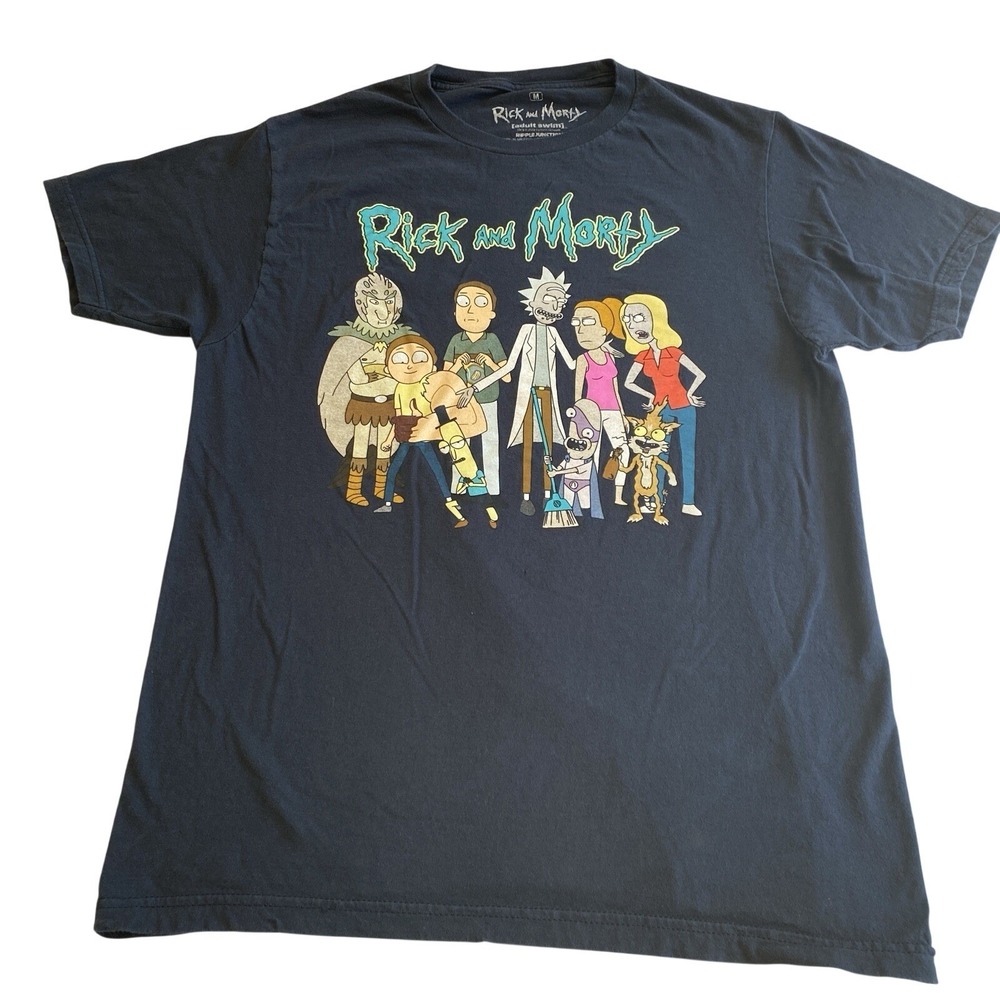 Rick and Morty Adult Swim Ripple Junction Graphic T-Shirt Mens Medium Black 2022